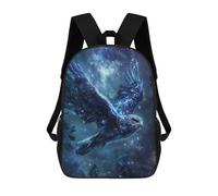 sinyumoney Blue Mistical Owl Mochila Escolar Resistente Al Agua Para Computadora, Ideal Para Campus, Actividades Al Aire Libre, Viajes Y Deportes 17inch