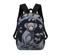 sinyumoney Blue Monkey in Blossoms -1 Mochila Escolar Infantil Impresa En 3D Para Niños, Mochilas De Viaje De Alta Capacidad, Bolsas Para Libros, Mochila Escolar Infantil 17inch