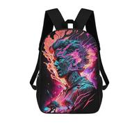 sinyumoney Blue Monster in Fiery Forest Mochilas escolares, mochilas diarias, mochilas de negocios, mochilas escolares impermeables para hombres, mujeres y adolescentes, Electric Energy Burst, 17"