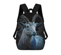 sinyumoney Blue Mountain Goat Portrait Mochilas Escolares, De Viaje Y Universitarias Para La Escuela/trabajo/viajes 17inch