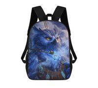 sinyumoney Blue Mystic Owl Artwork Mochilas Impresas En 3D Para Niños 17inch Mochilas De Moda Informales Para El Día A Día, Bolsas De Viaje, Mochilas Informales Para Exteriores Para Niños Y Niñas