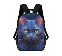 sinyumoney Blue Neon Cat Closeup Mochila Escolar Ligera Para Aeropuerto Y Universidad Para Niñas Y Adolescentes 17inch