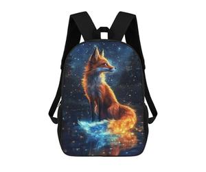 sinyumoney Blue Neon Fox And The Moon Mochila Escolar Infantil Impresa En 3D Para Niños, Mochila De Viaje De Alta Capacidad, Bolsas Para Libros, Mochila Escolar Infantil 17inch