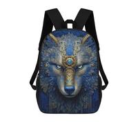 sinyumoney Blue Neon Wolf Mochila Escolar Grande Resistente Al Agua Para Portátil Para Niños/niñas/adolescentes 17inch