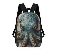 sinyumoney Blue Octopus with Gold Accents Mochila Escolar Infantil Impresa En 3D Para Niños, Mochilas De Viaje De Alta Capacidad, Bolsas Para Libros, Mochila Escolar Infantil 17inch