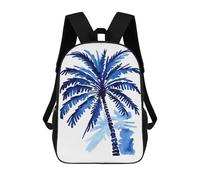 sinyumoney Blue Palm Tree Art Mochilas Infantiles Mochila Escolar Impresa En 3D Para Niños Mochilas De Viaje Bolsas Para Libros Para Niños 17inch Mochila Escolar