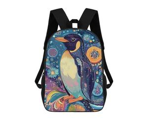 sinyumoney Blue Penguin on A Tree Branch - Surreal Nature Art Mochila Escolar Para Niñas Mochila Impermeable Mochila Informal De Día Mochila Ligera Para Niño Y Niña Mochila Escolar 17inch