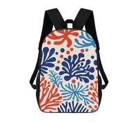 sinyumoney Blue Red Coral Reef Mochilas Infantiles Impresas En 3D De 17 Pulgadas. Mochila Escolar Informal Impresa En 3D Para Niños De Primaria Y Secundaria.