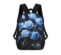 sinyumoney Blue Roses Flower Bouquet Mochila Escolar Ligera Para Aeropuerto, Estudiantes Universitarios, Mochila Para Hombres, Mujeres Y Adolescentes 17inch