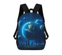 sinyumoney Blue Universe Mochila Escolar Mochila Para Niñas Y Niños Mochilas De Gran Capacidad Mochilas Ligeras Para Niños Y Estudiantes 17inch