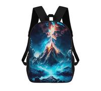 sinyumoney Blue Volcano Mochila Escolar Infantil Estampada Para Adultos Y Niños, Mochila De Viaje Para El Día A Día 17inch