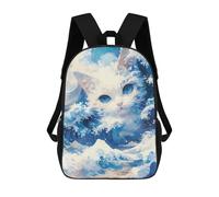 sinyumoney Blue Wave Cat Mochila Escolar Infantil De 17 Pulgadas Con Estampado 3D De Películas De Anime Para Niños, Mochila De Viaje, Mochila Escolar Infantil