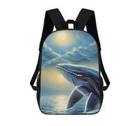 sinyumoney Blue Whale at Shiny Day Mochila Escolar Infantil Impresa En 3D Para Niños, Mochilas De Viaje, Bolsas Para Libros Para Niños Estudiantes De Primaria 17inch