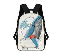 sinyumoney Blue Whale in The Bath Mochilas Para Niños Mochila Escolar De Moda Mochila Escolar Impresa En 3D Para Niños Estudiantes De Primaria Y Secundaria 17inch