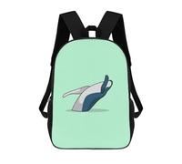 sinyumoney Blue Whale Mochila Escolar Para Niñas 17inch Mochila Informal Ligera Para Niños Y Niñas, Ideal Para Estudiantes De Secundaria