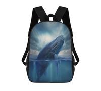 sinyumoney Blue Whale Mochila Escolar Para Niñas Mochila Impermeable Mochila Informal De Día Mochila Ligera Para Niño Y Niña Mochila Escolar 17inch