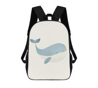 sinyumoney Blue Whale Watercolor Illustration Mochila Escolar Infantil Impresa En 3D Para Niños, Mochilas De Viaje, Bolsas Para Libros Para Niños Estudiantes De Primaria 17inch