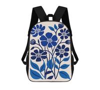 sinyumoney Blue Wild Flowers Mochila Escolar Informal Para El Día A Día, Ideal Para Viajes, Trabajo Y Uso Diario 17inch