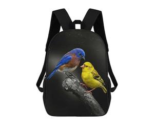 sinyumoney Bluebird And Yellow Bird on Branch Mochila Grande Para Portátil Resistente Al Agua Para El Campus, Viajes Al Aire Libre Y Deportes 17inch