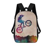 sinyumoney BMX Rider Silhouette Mochila Escolar Infantil Impresa En 3D Para Niños, Mochila De Viaje De Alta Capacidad, Mochilas Para Libros De 17 Pulgadas Para Niños