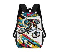 sinyumoney BMX Wpap Colorful Pop Art Mochila Escolar Mochilas Escolares Para Niñas Y Niños Mochila Con Bolsillo Mochila Escolar De Moda Mochila Infantil 17inch