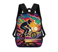 sinyumoney BMX Wpap Sunset Pop Art Mochila Escolar Para Niños Con Impresión 3D, Mochila Moderna Para Niños Y Niñas, Mochila Informal Para Estudiantes. 17inch