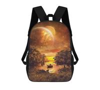 sinyumoney Boat on A Starry Lake Mochila Infantil, Mochila Escolar Infantil, Mochilas Escolares Impresas En 3D Para Niños Y Estudiantes Adolescentes 17inch