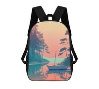 sinyumoney Boat on The River Mochila Escolar Impresa En 3D Para Niños Y Niñas, Mochila Para Portátil Para Niños/estudiantes/adultos 17inch