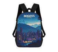 sinyumoney Bogotá Colombia Cityscape at Night Mochilas Mochilas Infantiles Mochila Escolar Mochila Escolar Infantil Impresa En 3D Mochilas De Viaje De Moda Para Niños De Primaria Y Secundaria 17inch