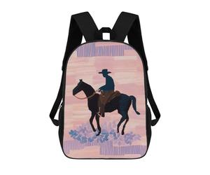 sinyumoney Boho Cowboy on Horse Painting Mochila Escolar, De Viaje, Universitaria, Para El Campus, Para Actividades Al Aire Libre Y Deportes 17inch