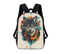 sinyumoney Bold Wolf Portrait Mochila Escolar Resistente Al Agua, Mochila Escolar De Negocios Para Niños/niñas/adolescentes 17inch