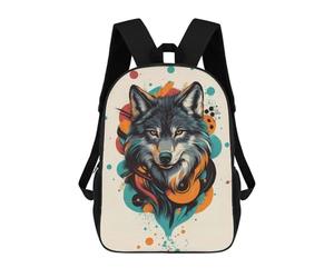 sinyumoney Bold Wolf Portrait Mochila Escolar Resistente Al Agua, Mochila Escolar De Negocios Para Niños/niñas/adolescentes 17inch