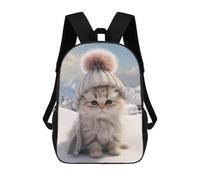 sinyumoney Bonita mochila escolar de Santa Joy para escuela, secundaria, escuela secundaria, universidad, mochila de viaje para hombres y mujeres, Snowy Paws and Hat, 17"