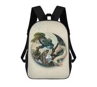 sinyumoney Bonsai Dragon Yin Yang Mochila Escolar Para Niños Y Niñas, Mochila Informal De Viaje, Mochila De Gran Capacidad Para El Día A Día 17inch