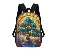 sinyumoney Bonsai Tree Stained Glass Mochilas Infantiles Mochila Escolar Impresa En 3D Para Niños Mochilas De Viaje Bolsas Para Libros Para Niños 17inch Mochila Escolar