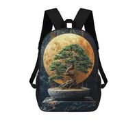 sinyumoney Bonsai Tree with Golden Moon Mochila Escolar Impresa En 3D Para Niños Y Niñas, Mochila Para Portátil Para Niños/estudiantes/adultos 17inch