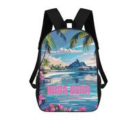 sinyumoney Bora Bora French Polynesia Mochila De Peluche Con Dibujos Animados, Mochila 3D Para Niños, Bolsa Escolar, Idea De Regalo De Cumpleaños Para Niños Y Niñas 17inch