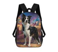 sinyumoney Border Collie Carnival Celebration Mochila Escolar, Bolso De Negocios, Bolso Para Portátil Resistente Para Niñas Y Adolescentes 17inch