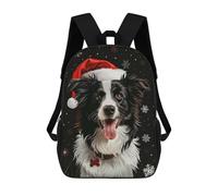 sinyumoney Border Collie Christmas Mochila Escolar Infantil Impresa En 3D Para Niños, Mochilas De Viaje De Alta Capacidad, Bolsas Para Libros, Mochila Escolar Infantil 17inch