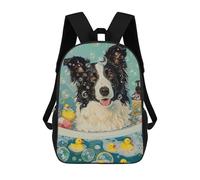 sinyumoney Border Collie Dog Mochila Escolar Infantil, Mochilas Impresas En 3D, Mochilas Escolares De Moda Para Niños De Primaria Y Secundaria 17inch