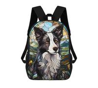 sinyumoney Border Collie Dog Stained Mochila Infantil Escolar Para Niños Con Estampado 3D De Dibujos Animados, Mochila Escolar Para Estudiantes, Mochila Para Portátil Para Niños Y Niñas 17inch