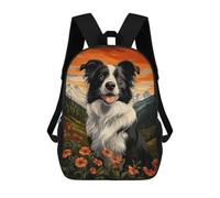 sinyumoney Border Collie in Mountain Landscape Mochila Escolar, De Trabajo, Para Portátil, Mochila - Perfecta Para Viajes, Trabajo Y Uso Diario 17inch