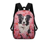 sinyumoney Border Collie in Pink Mochila Escolar Mochila Informal Mochilas De Día Bolsa Escolar Para Trabajo/viajes 17inch