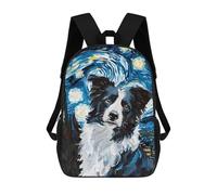 sinyumoney Border Collie Starry Night Mochila Escolar Para Niños Y Niñas, Mochila Informal De Viaje, Mochila De Gran Capacidad Para El Día A Día 17inch