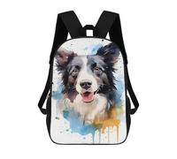 sinyumoney Border Collie Watercolor Mochila Escolar Impresa En 3D Para Niños, Mochila Escolar, Mochilas De Viaje, Bolso Informal De Moda Para Niños Y Estudiantes 17inch