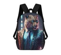sinyumoney Boss Leopard In Suit Mochilas Para Niños Mochila Escolar Mochila Escolar Impresa En 3D Mochilas Escolares De Moda Para Niños De Primaria Y Secundaria 17inch