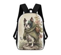 sinyumoney Boston Terrier Dog Cute Mochila Escolar Ligera Para El Colegio, Mochila Escolar De Día, Mochila Para Libros Para Hombres, Mujeres Y Adolescentes 17inch