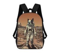 sinyumoney Boston Terrier Dog On Mars Mochila Escolar Mochila De Día Mochila De Negocios Mochila Impermeable Para Libros Para Niños/Niñas/Adolescentes 17inch