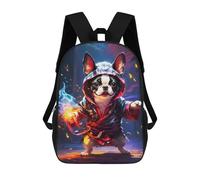 sinyumoney Boston Terrier Puppy Mochila, Mochila Escolar Impresa En 3D, Bolsa Para El Almuerzo Escolar, Mochila De Viaje, Mochila Para Amigos, Mochila Escolar Para Niñas Y Niños 17inch