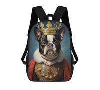 sinyumoney Boston Terrier The King Mochilas Escolares, Mochilas Para Portátil, Mochilas Para Camping, Aventuras Al Aire Libre Y Viajes Diarios 17inch